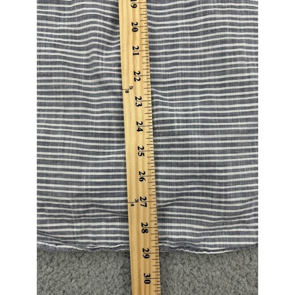 Grayers Button Up Shirt Mens XL Gray White Striped Lightweight Breathable Pocket - Picture 6 of 8